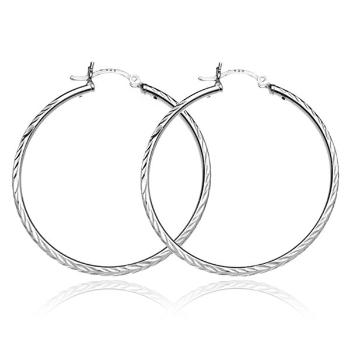 Okrúhle náušnice zo striebra 925 - vyhĺbené lístočky, 30 mm