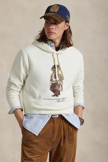 Mikina Polo Ralph Lauren biela farba, s kapucňou, 710980306