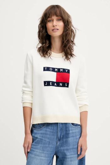 Sveter Tommy Jeans béžová farba, DW0DW20970