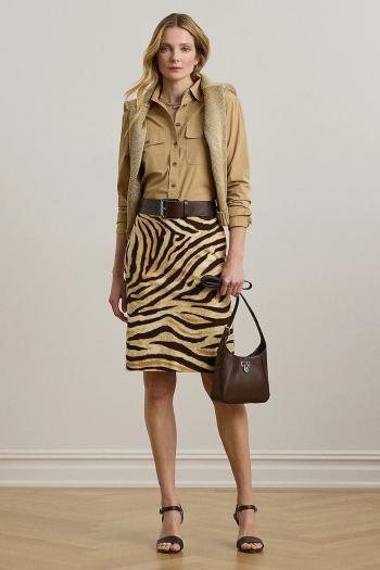Sukňa Lauren Ralph Lauren biela farba, midi, puzdrová, 200978712