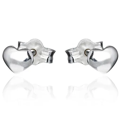 Strieborné náušnice 925 - lesklé ploché srdiečko
