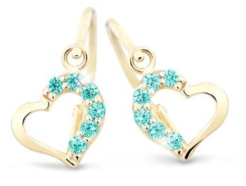 Cutie Jewellery Nežné detské náušnice zo žltého zlata C2757-10-X-1 svetlo zelená
