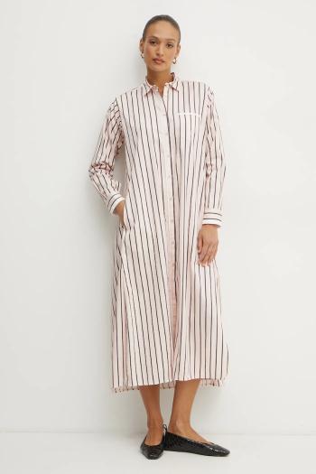 Bavlnené šaty Forte Forte oranžová farba, maxi, rovný strih, 13614.my dress