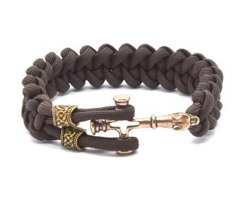 Cordell Štýlový paracord náramok Wolf Cross Bronze