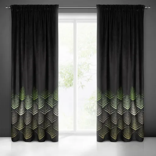 ArtFir Zatemňovací záves ANGELINA P | čierna/olivová 140 x 270 cm