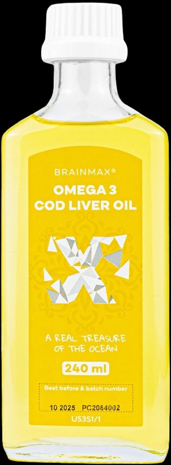BRAINMAX BrainMax Omega 3, Olej z tresčích jater, citrón, 24 dávek, 240 ml 240 ml