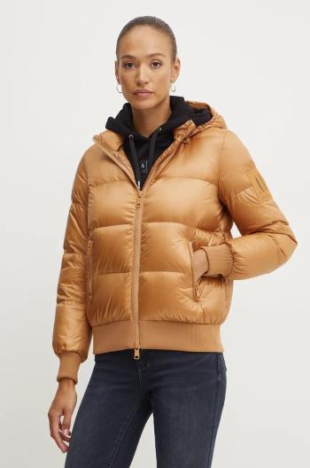 Bunda Armani Exchange dámska, hnedá farba, zimná, XW000228 AF10860