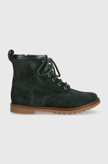 Detské semišové topánky Pom D'api TRIP HI LACE zelená farba