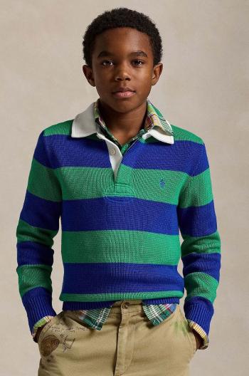 Detský bavlnený sveter Polo Ralph Lauren zelená farba, 323951145001