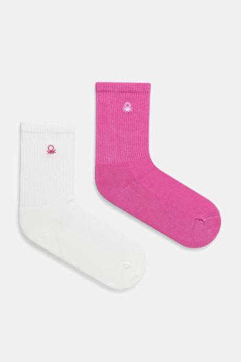 Detské ponožky United Colors of Benetton 2-pak ružová farba, 6AO50702A