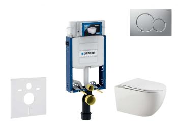 GEBERIT - Kombifix Set predstenovej inštalácie, klozetu Gaia a dosky softclose, tlačidlo Sigma01, lakovaný matný chróm SANI15CA1125