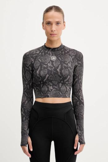 Tréningové tričko s dlhým rukávom adidas by Stella McCartney TruePurpose hnedá farba, JW4567