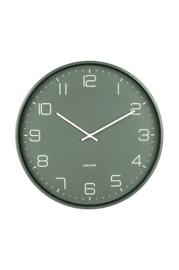 Nástenné hodiny Karlsson Lofty 40 cm zelená farba
