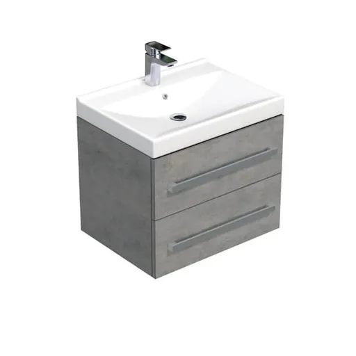 Kúpeľňová skrinka s umývadlom SAT Cube Way 60x53x46 cm betónová podložka CUBE46602BEVER