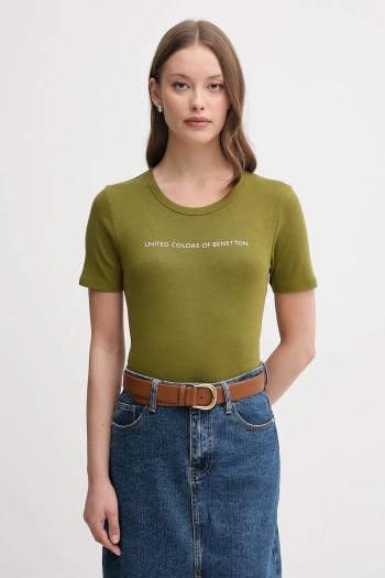 Bavlnené tričko United Colors of Benetton dámske, červená farba, 3GA2E16A2