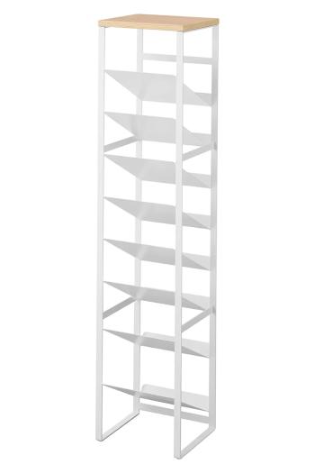 Stojan na fľaše s vrchnákom Yamazaki Tower 8 biela farba