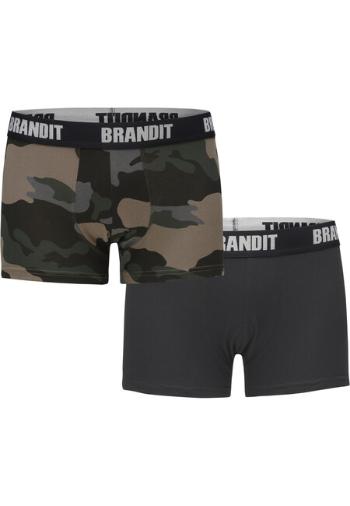 Brandit Boxershorts Logo 2er Pack darkcamo/blk - M