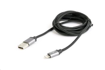 Kabel CABLEXPERT CCB-mUSB2B-AMLM-6 USB 2.0 Lightning (IP5 a vyšší) nabíjecí a synchronizační kabel, opletený, 1,8m, černý, blister