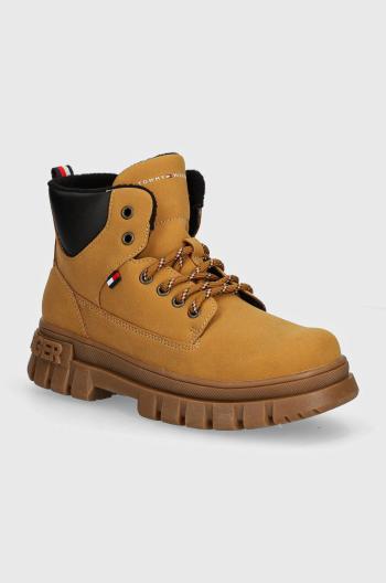 Detské zimné topánky Tommy Hilfiger hnedá farba, T3X5-33706
