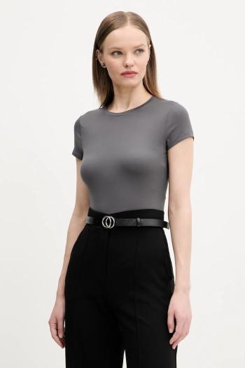 Tričko Hollister Co. dámske, šedá farba, KI339-5043