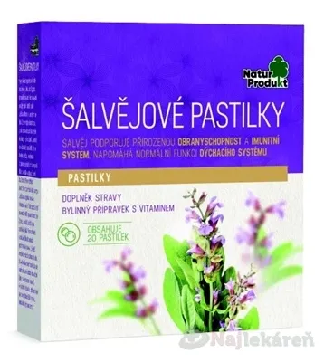 Naturprodukt Šalvějové pastilky 20ks