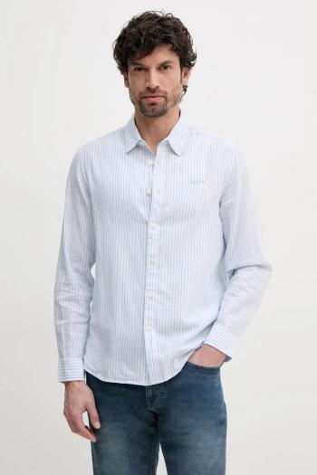 Ľanová košeľa Pepe Jeans ARMANDO pánska, regular, s klasickým golierom, PM309028