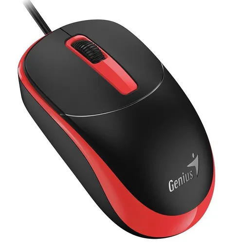 Genius DX-123 Myš, drôtová, optická, 1200DPI, 3 tlačidlá, USB, čierno-červená