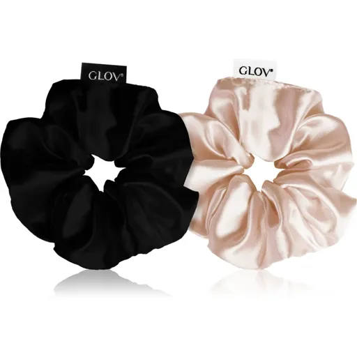 GLOV Satin Scrunchies S gumičky do vlasov Sparkling Wine/Black 2 ks