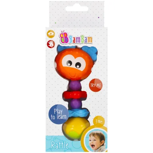 Bam-Bam Rattle hrkálka 3m+ Beetle 1 ks