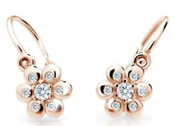 Cutie Diamonds Kvetinové detské náušnice z ružového zlata s briliantmi DC2247-10-00-X-4