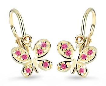 Cutie Jewellery Zlaté detské náušnice C2748-10-X-1 fuchsiová