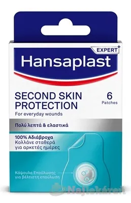 HANSAPLAST Second skin protection hydrokoloidná náplasť 72 x 35 mm 6 ks
