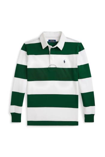 Detská bavlnená košeľa s dlhým rukávom Polo Ralph Lauren biela farba, vzorovaná, 323882614008