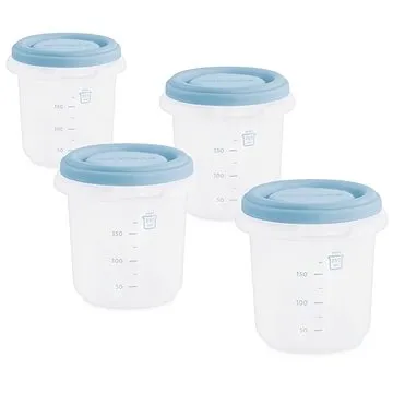 MINILAND Poháriky na jedlo s viečkom Blue 4 ks (8413082892388)