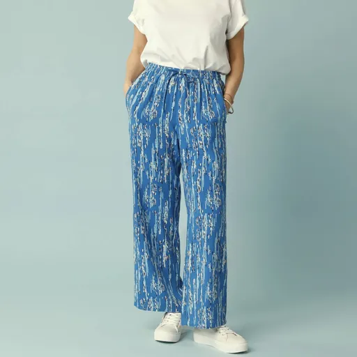 Vzdušné nohavice s potlačou, pre nižšiu postavu