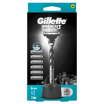 Gillette Holiaci strojček Mach3 Charcoal + 6 hlavíc