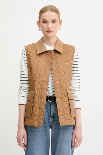 Vesta Tommy Hilfiger dámska, hnedá farba, prechodná, WW0WW45638