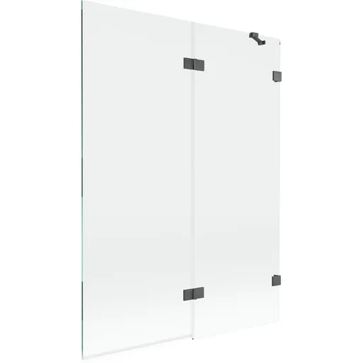 MEXEN/S - Lunar vaňová zástena 2-krídlová pravá 130 x 150, transparent, grafit kartáčovaná 897-130-100-66-00-P