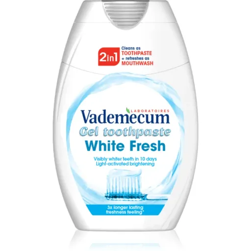 Vademecum 2 in1 White Fresh zubná pasta a ústna voda 2v1 s bieliacim účinkom 75 ml