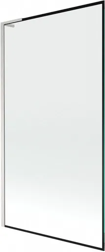 MEXEN/S - Next L vaňová zástena FIX 100 x 150, čierna vzor, nikel kartáčovaná 895-100-000-03-70-97