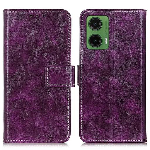 RETRO Peňaženkový obal Motorola Moto G35 5G fialový