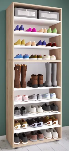 VCM Botník Lona XXL 9-přihrádkový, dub sonoma