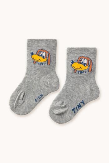 Detské ponožky Tinycottons DOG MEDIUM SOCKS šedá farba, AW25-491