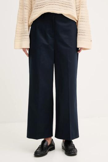 Nohavice Tommy Hilfiger tmavomodrá farba, široké, vysoký pás, WW0WW45791