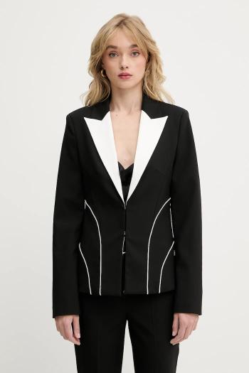Sako s prímesou vlny Karl Lagerfeld čierna farba, jednoradové, vzorované, A3W14039