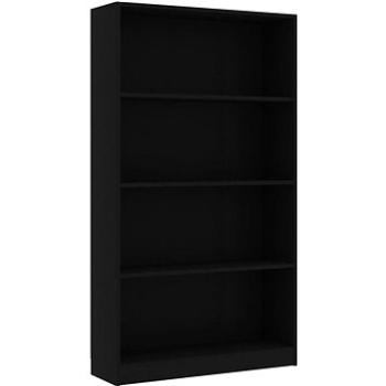 Shumee so 4 policami čierna 80 × 24 × 142 cm drevotrieska, 800910