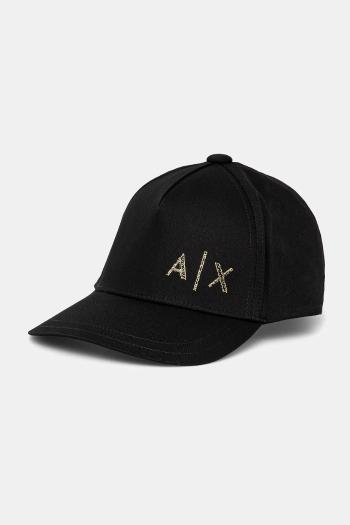 Bavlnená šiltovka Armani Exchange čierna farba, s potlačou, XM000282 AF12102