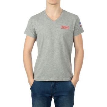 Nasa  BASIC FLAG V NECK  Tričká a polokošele Šedá