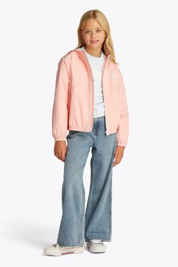 Detská bunda Tommy Hilfiger ružová farba, KG0KG08580