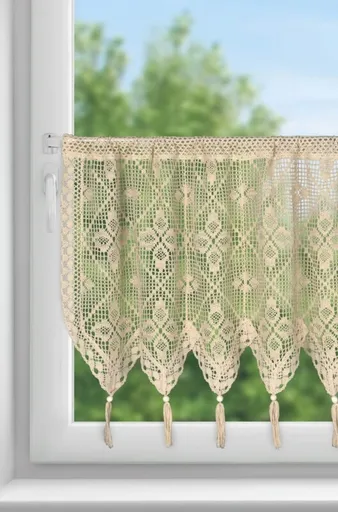 ArtFir Krátka záclona MARTHA P | svetlobéžová 150 x 60 cm